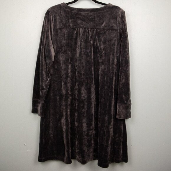 J. Jill Purejill grey velour tunic dress-LP - Picture 5 of 5